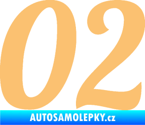 Samolepka Startovní číslo 02 typ 3 béžová