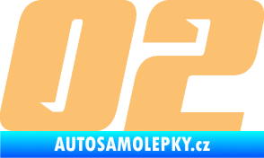 Samolepka Startovní číslo 02 typ 6 béžová