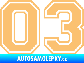 Samolepka Startovní číslo 03 typ 4 béžová