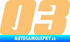 Samolepka Startovní číslo 03 typ 6 béžová