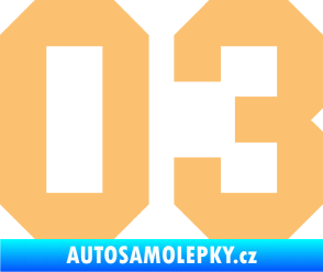 Samolepka Startovní číslo 03 béžová