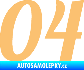 Samolepka Startovní číslo 04 typ 3 béžová