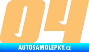 Samolepka Startovní číslo 04 typ 6 béžová