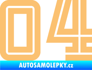 Samolepka Startovní číslo 04 typ 7 béžová