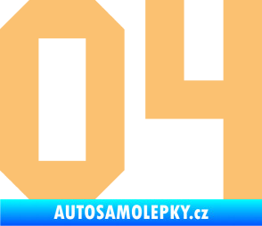 Samolepka Startovní číslo 04 béžová