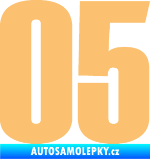 Samolepka Startovní číslo 05 typ 2 béžová