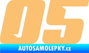 Samolepka Startovní číslo 05 typ 6 béžová