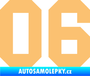 Samolepka Startovní číslo 06 béžová