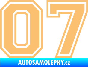 Samolepka Startovní číslo 07 typ 4 béžová