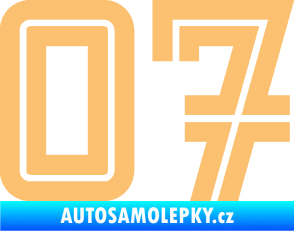 Samolepka Startovní číslo 07 typ 7 béžová