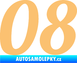 Samolepka Startovní číslo 08 typ 3 béžová