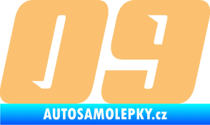Samolepka Startovní číslo 09 typ 6 béžová