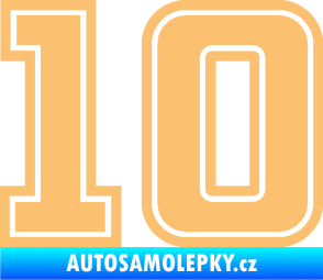Samolepka Startovní číslo 10 typ 5 béžová
