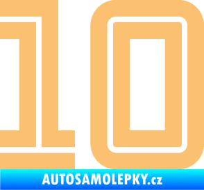 Samolepka Startovní číslo 10 typ 7 béžová