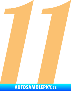 Samolepka Startovní číslo 11 typ 3   béžová