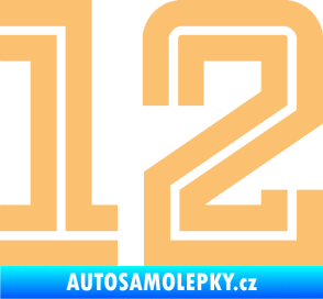 Samolepka Startovní číslo 12 typ 7 béžová