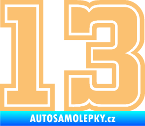 Samolepka Startovní číslo 13 typ 5 béžová
