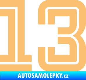 Samolepka Startovní číslo 13 typ 7 béžová