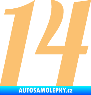 Samolepka Startovní číslo 14 typ 3      béžová