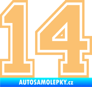 Samolepka Startovní číslo 14 typ 4 béžová