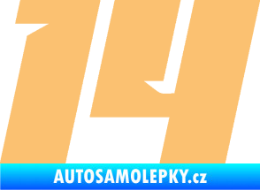 Samolepka Startovní číslo 14 typ 6 béžová