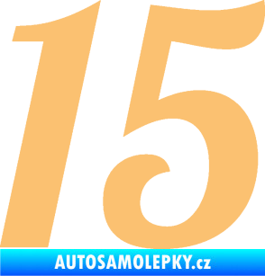 Samolepka Startovní číslo 15 typ 3      béžová