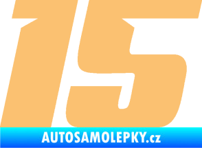 Samolepka Startovní číslo 15 typ 6 béžová
