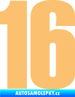 Samolepka Startovní číslo 16 typ 2   béžová