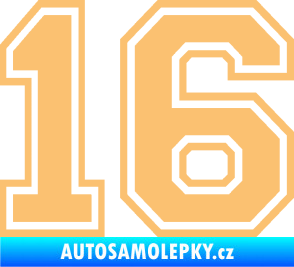 Samolepka Startovní číslo 16 typ 4 béžová