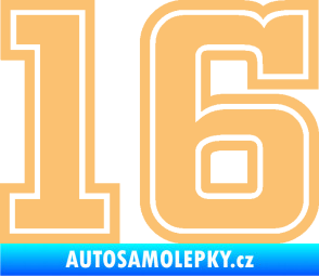 Samolepka Startovní číslo 16 typ 5 béžová
