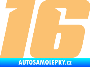 Samolepka Startovní číslo 16 typ 6 béžová