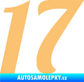 Samolepka Startovní číslo 17 typ 3        béžová