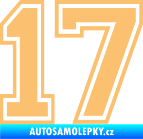 Samolepka Startovní číslo 17 typ 4 béžová