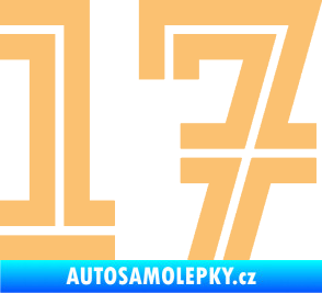 Samolepka Startovní číslo 17 typ 7 béžová