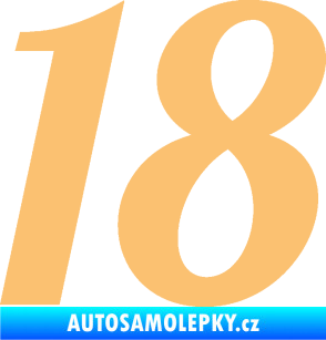 Samolepka Startovní číslo 18 typ 3         béžová