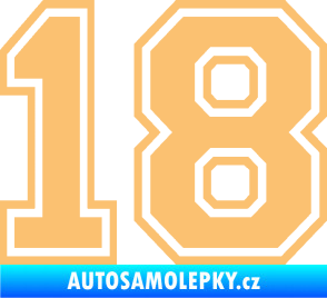Samolepka Startovní číslo 18 typ 4 béžová