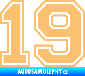 Samolepka Startovní číslo 19 typ 4 béžová