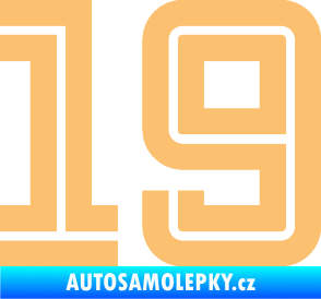Samolepka Startovní číslo 19 typ 7 béžová