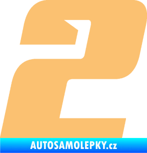 Samolepka Startovní číslo 2 typ 6 béžová