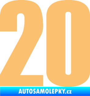 Samolepka Startovní číslo 20 typ 2       béžová
