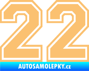 Samolepka Startovní číslo 22 typ 4 béžová