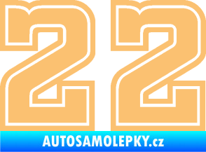 Samolepka Startovní číslo 22 typ 5 béžová