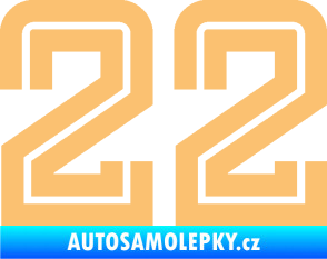 Samolepka Startovní číslo 22 typ 7 béžová