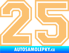 Samolepka Startovní číslo 25 typ 4 béžová