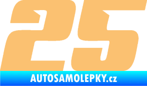 Samolepka Startovní číslo 25 typ 6 béžová