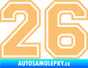 Samolepka Startovní číslo 26 typ 4 béžová
