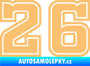 Samolepka Startovní číslo 26 typ 5 béžová