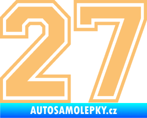 Samolepka Startovní číslo 27 typ 4 béžová