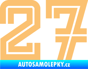 Samolepka Startovní číslo 27 typ 7 béžová