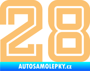 Samolepka Startovní číslo 28 typ 7 béžová